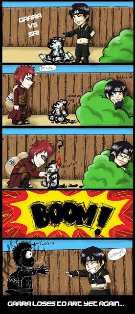 Evil Sai versus Gaara